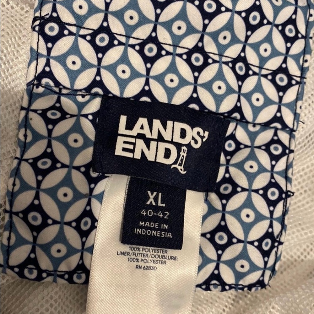 NWOT Lands End Men's Blacand White Swim Shorts - Picture 6 of 7